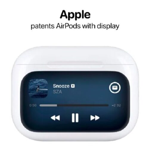 Apple AirPods with Display Case – Smart Touchscreen Charging Case | Music Control, Voice Assistant & Wireless Earbuds