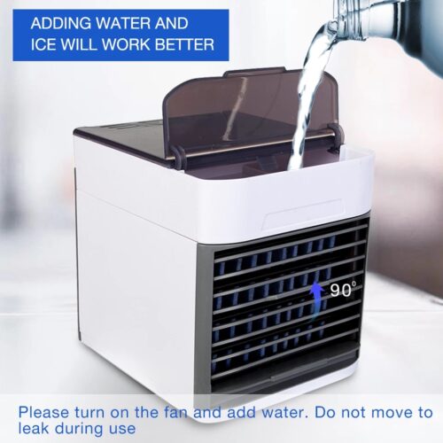 Colorful Led Portable Desk Room Navy Blue With Mini Air Cooler Cooling Usb Fan Conditioner - Effortless Usage