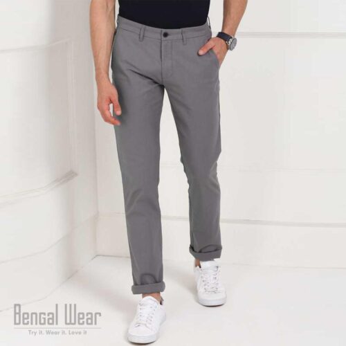Slim-Fit Chino Gabardine Pants - Light Ash