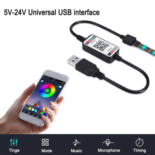 Bluetooth-compatible Light Ribbon RGB Wireless Home LED RGB USB Strip Controller
