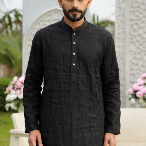 Rig Master Black Premium cotton Panjabi for Men