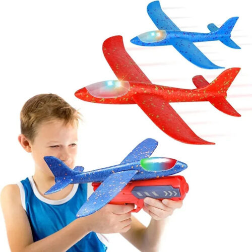 ✈️🎯 Air Battle EVA Foam Glider Airplane Toy – 2 in 1 Hand Throw & Launcher Plane