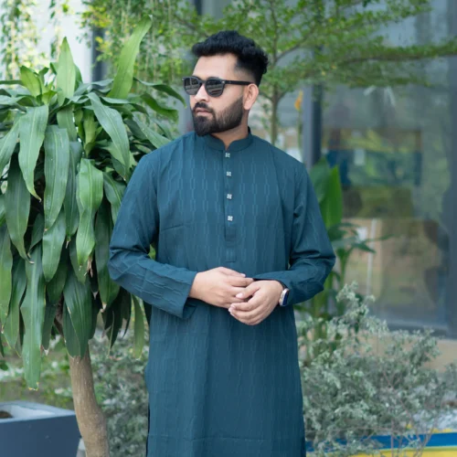 Premium Eid Panjabi Bluish Cyan