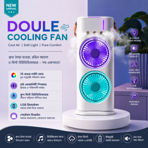 Portable DouBle Spray Cooling Fan