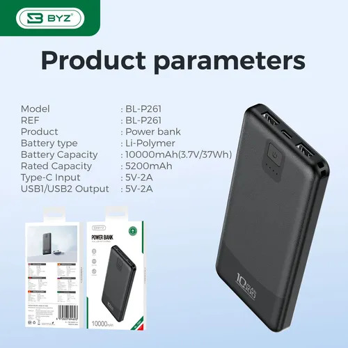 BYZ BL-P261 10000mAh Fast Charging Power Bank|chinahaat - Image 2