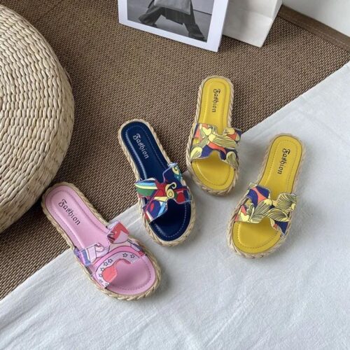Korean fashion H Slippers flats sandals for woman