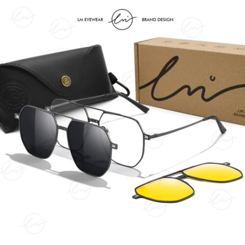 LM Top Brand 3-In-1 Magnetic Clip-On Glasses