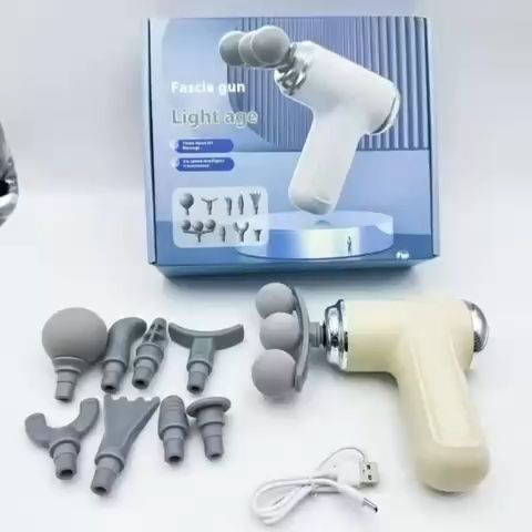 3-Head Fascia Gun – 9 Interchangeable Massage Heads - Image 3