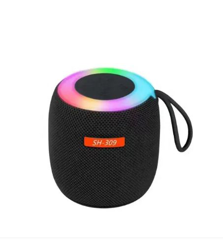 SH-309 Mini Wireless Mini Handsfree Outdoor Portable Fabric Subwoofer Sound System Speaker with Colorful RGB Night Light