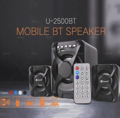 Kisonli U2500BT USB Bluetooth 2.1 Speaker with FM TF AUX Remote Control Black 5W - Image 4