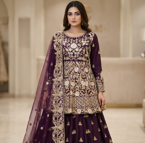 Georgette Embrodary ReadyMade Party Long Lehanga for women