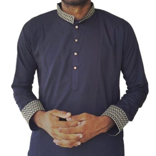 Panjabi for men, embroidered on hand and collar
