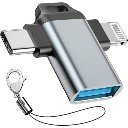 3-in-1 OTG Adapter USB-C, Lightning & Micro USB Converter